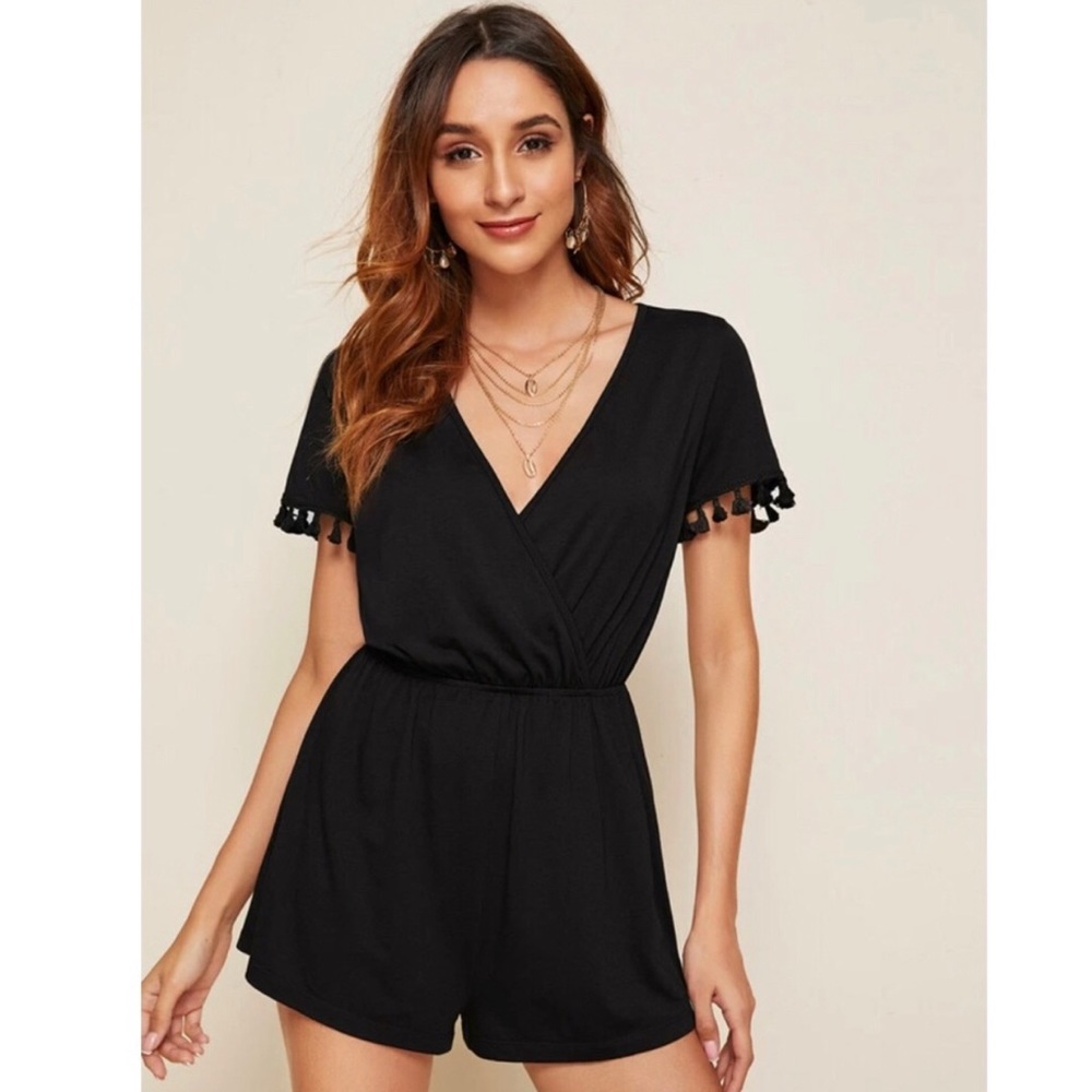 💥 “Just In” Black Tassel Romper 💥